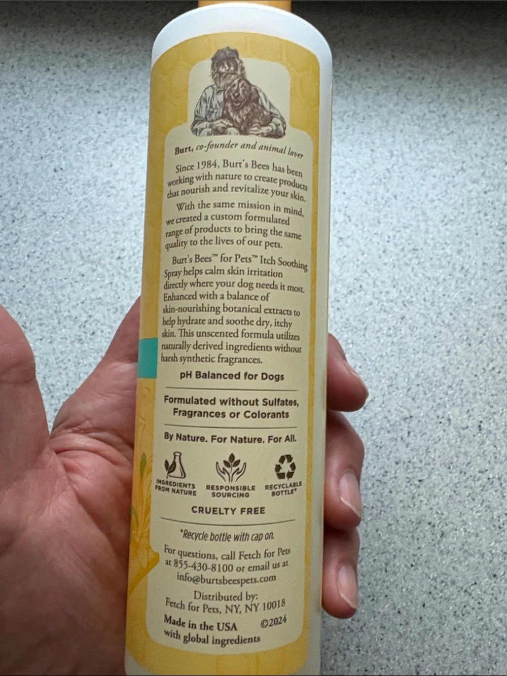 Burt's Bees Yellow Bottle Itch-Soothing Spray for Dogs